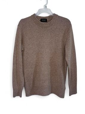 Scotch & Soda Wool Blend Crewneck Sweater Medium Tan Knit Pullover